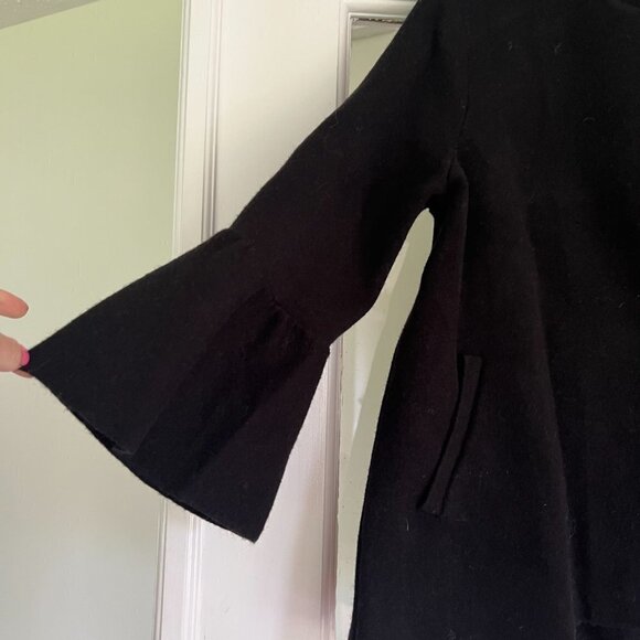 Anthropologie Black Cape Jacket Bell Sleeve Black Women's NWOT JB - Picture 2 of 5